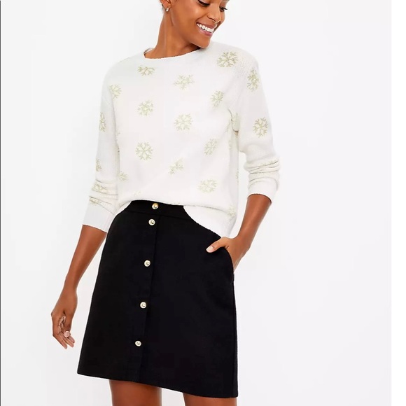 LOFT Wooly Button Down Skirt - Picture 1 of 3